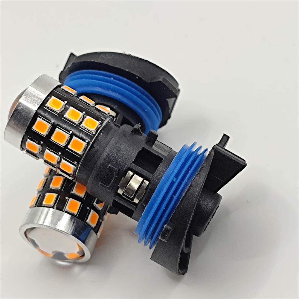 2Pcs White Yellow No Error HP24W G4 LED Bulbs For Citroen C5 Daytime Running Lights Lamp For Peugeot 3008 Day Light