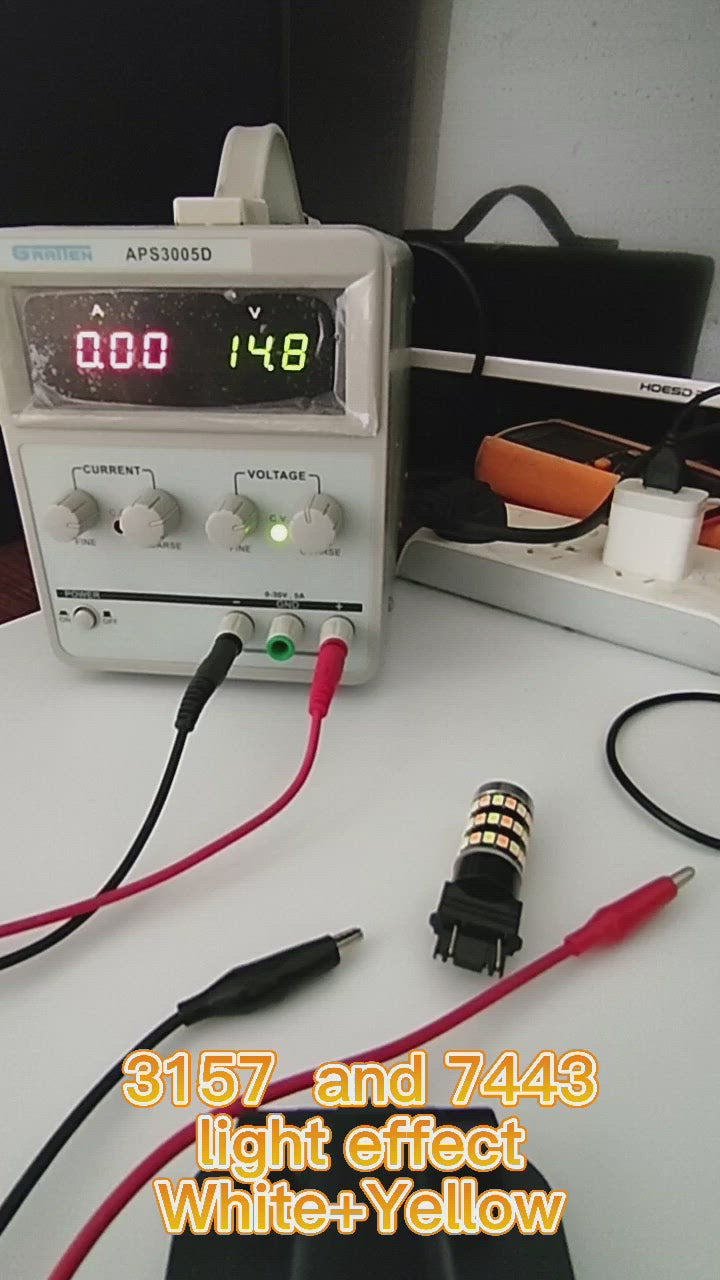 2PCS Switchback LED Bulb For Turn Signal / DRL Car Light T20 Led 7443 W21/5W 1157 BAY15D P21/5W T25 3157 P27/7W Amber White Lamp