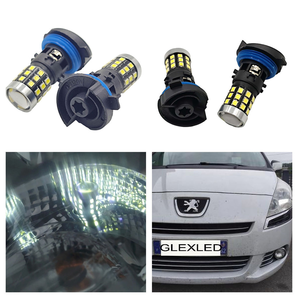 GLEXHPLED 2PCS HP24W LED BULB No Error Bulbs C5 5008 3008 Daytime Running Lights Lamp For Peugeot 3008 Day Light