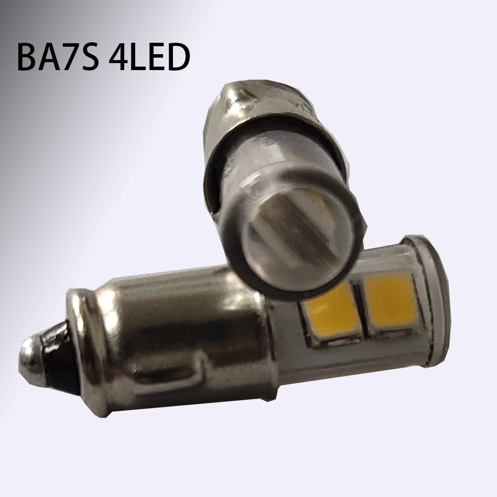 4PCS 3898 BA7S LED Bulbs White DC 12V 2835 4SMD Chipsets LED Bulbs Replacement for Car Interior Instrument Dashboard Warning Lights