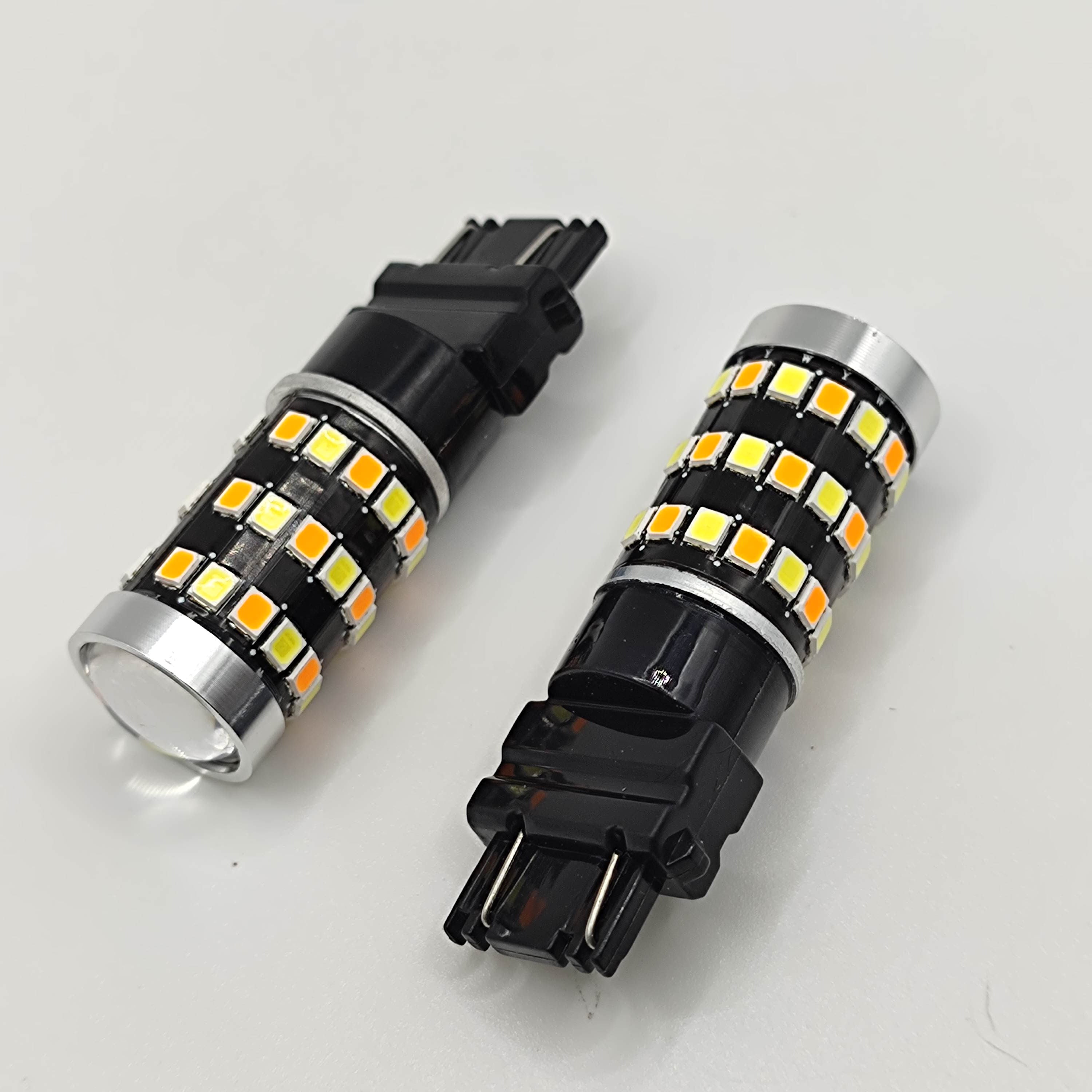 2PCS Switchback LED Bulb For Turn Signal / DRL Car Light T20 Led 7443 W21/5W 1157 BAY15D P21/5W T25 3157 P27/7W Amber White Lamp