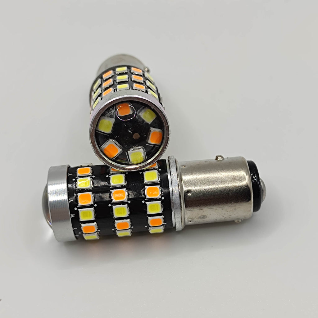 2PCS Switchback LED Bulb For Turn Signal / DRL Car Light T20 Led 7443 W21/5W 1157 BAY15D P21/5W T25 3157 P27/7W Amber White Lamp