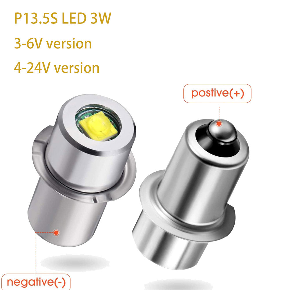 P13.5S LED Bulb 3W 3V 6V 12V 18V 200LM PR2 Maglite Flashlight Replacement Bulb Torches Work Light Lamp