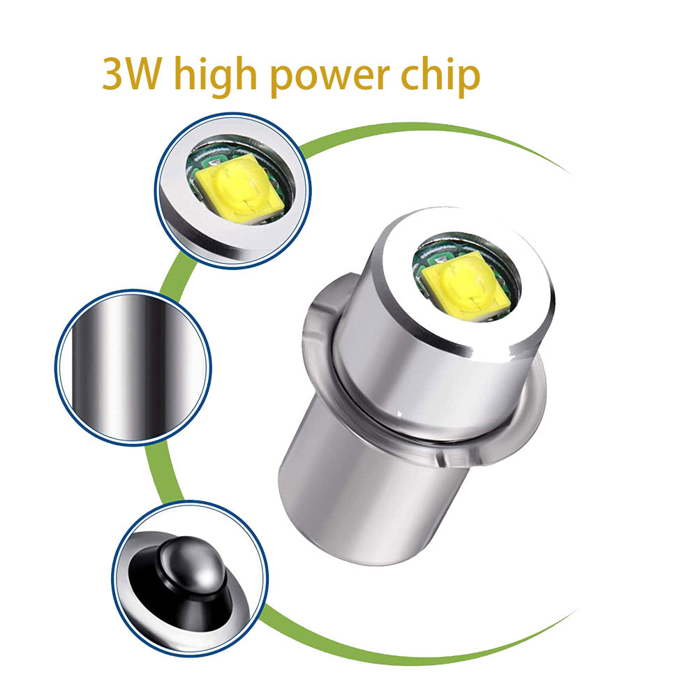 P13.5S LED Bulb 3W 3V 6V 12V 18V 200LM PR2 Maglite Flashlight Replacement Bulb Torches Work Light Lamp