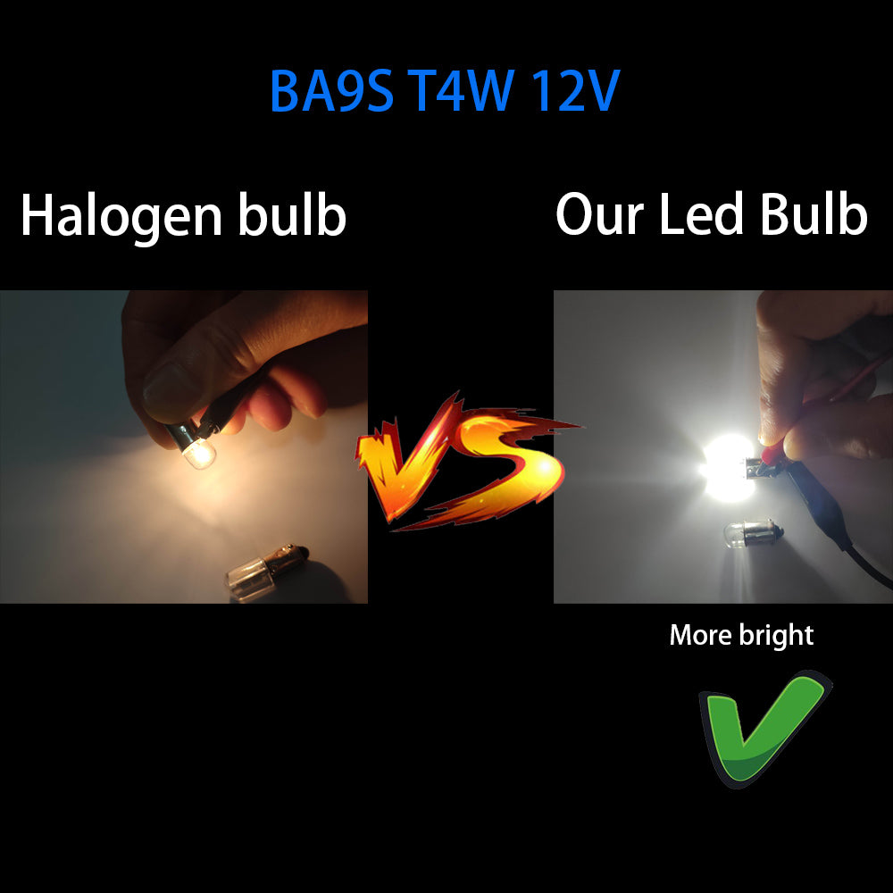 10PCS BA9S Led Bulb 12V Car T4W BA9 1895 1891 53 57 Led Car Bulb White 47830 64111 3893 LED Car Bulb for Car Interior Dome Map License Plate