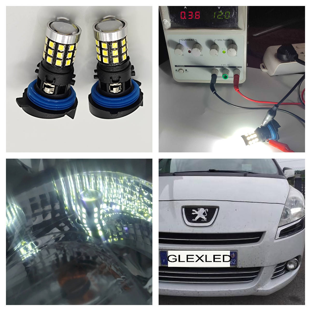 HP 24W HP24W ampoule LED blanc 6000K pour C5 3008 5008 DLR feux de jour de stationnement remplaçant les lumières halogènes 2 pièces